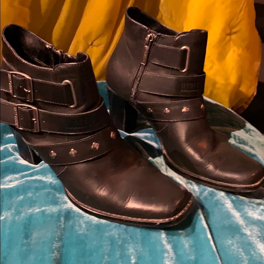 Harley Davidson Booties heels buckles Sz 8 $20